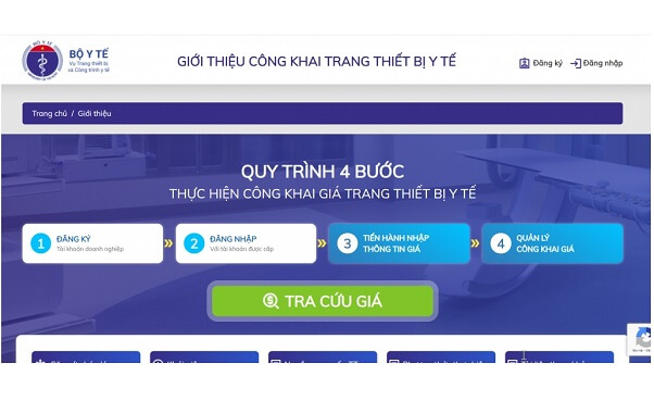 Tra cứu giá trang thiết bị y tế