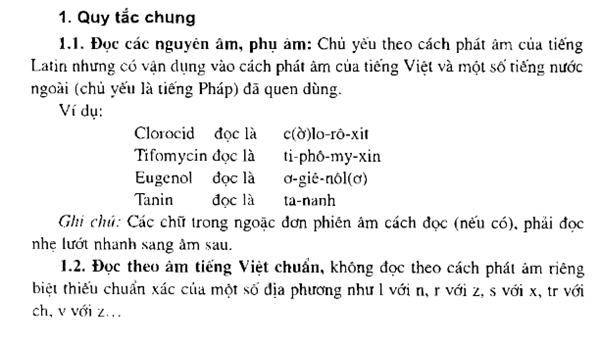 Cách đọc tên thuốc bằng tiếng việt