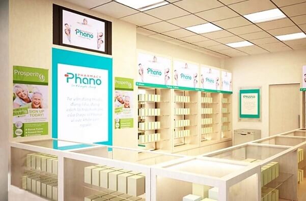 Nội thất bên trong của nhà thuốc Phano Pharma